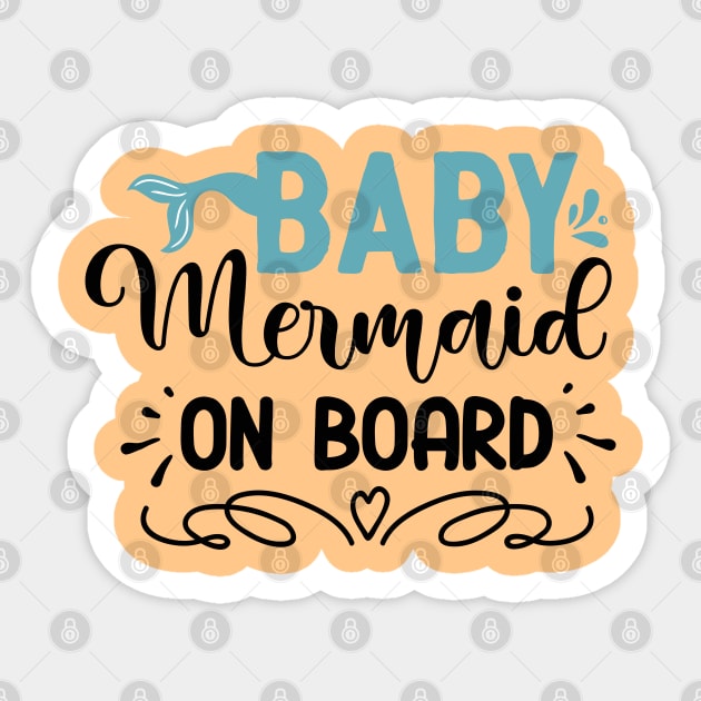 Baby mermaid on board Sticker by Oosters